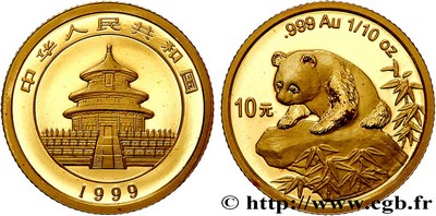 CHINE 10 YUAN - 1/10 Oz